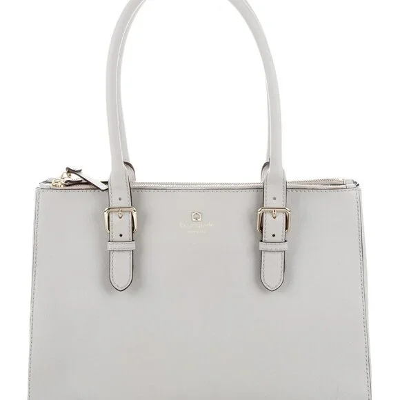 Kate Spade NY Charlotte Street Reena Tote Bag Stone Ice Gray Shoulder Purse - Picture 3 of 16